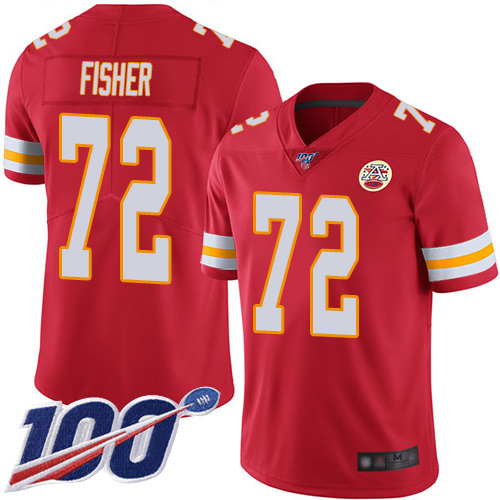 Youth Kansas City Chiefs #72 Fisher Eric Red Team Color Vapor Untouchable Limited Player 100th Season Football Nike NFL Jersey->youth nfl jersey->Youth Jersey